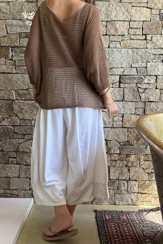 Conrad Grunge Loose Cotton Knit Hazelnut